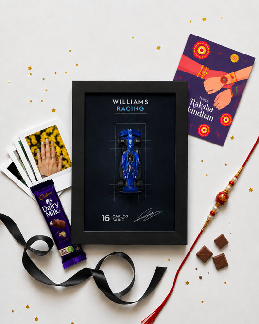 Williams Racing Carlos Sainz Car Frame Rakhi Hamper