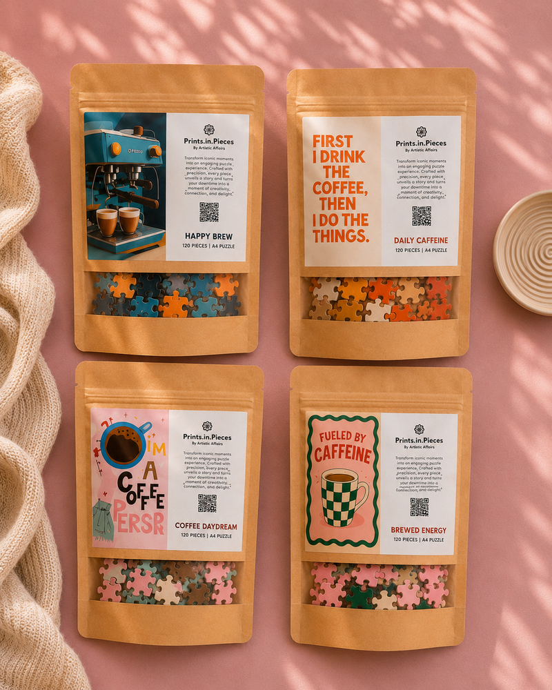 Coffee Quotes Puzzle Combo (Pack of 4, 120 Pieces Each)