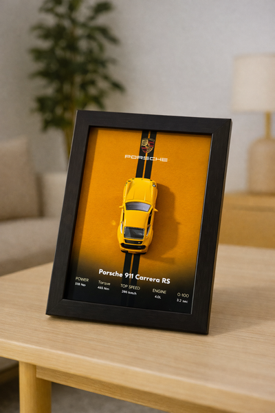 Porsche 911 Carrera RS 3d Car Frame (Yellow)