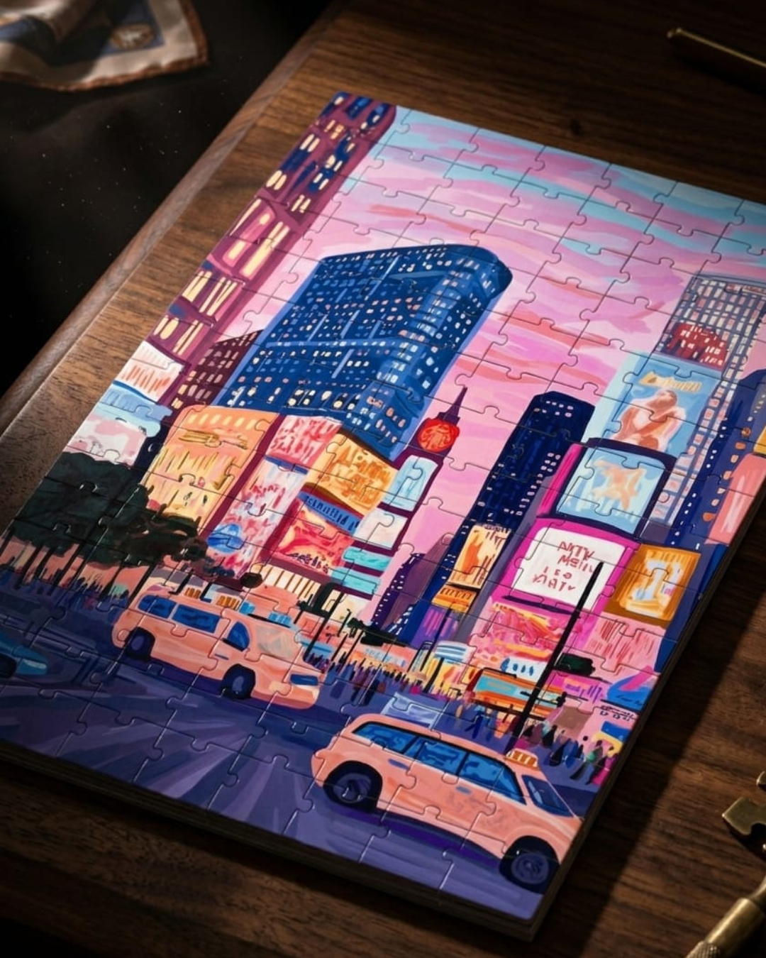 Times Square NYC Art Puzzle (A4, 120 Pieces)
