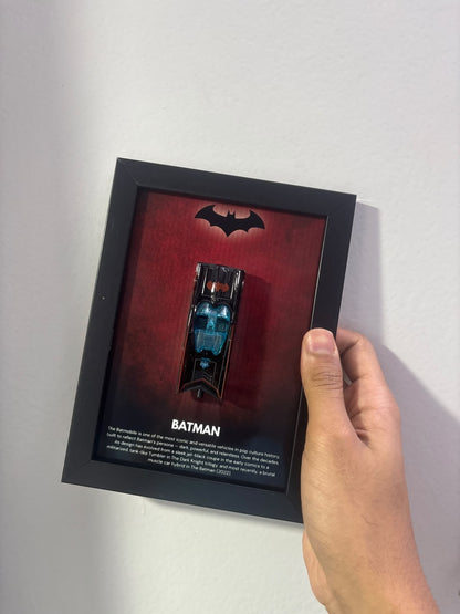 Batman Batmobile Blue Neon 3D Car Frame