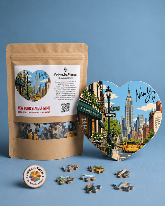 New York State Of Mind Heart Shaped Puzzle