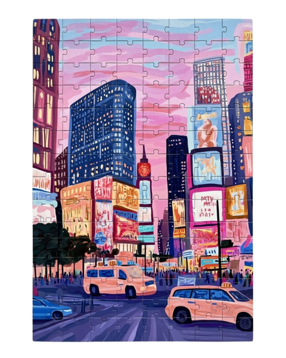 Times Square NYC Art Puzzle (A4, 120 Pieces)