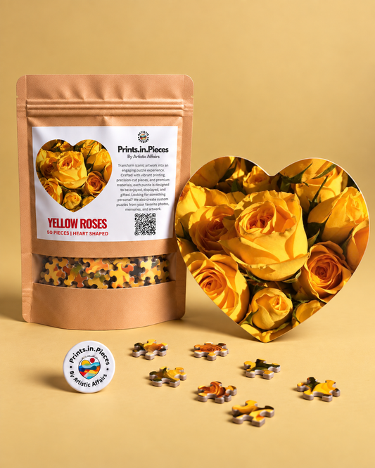 Yellow Roses Heart-Shaped Puzzle