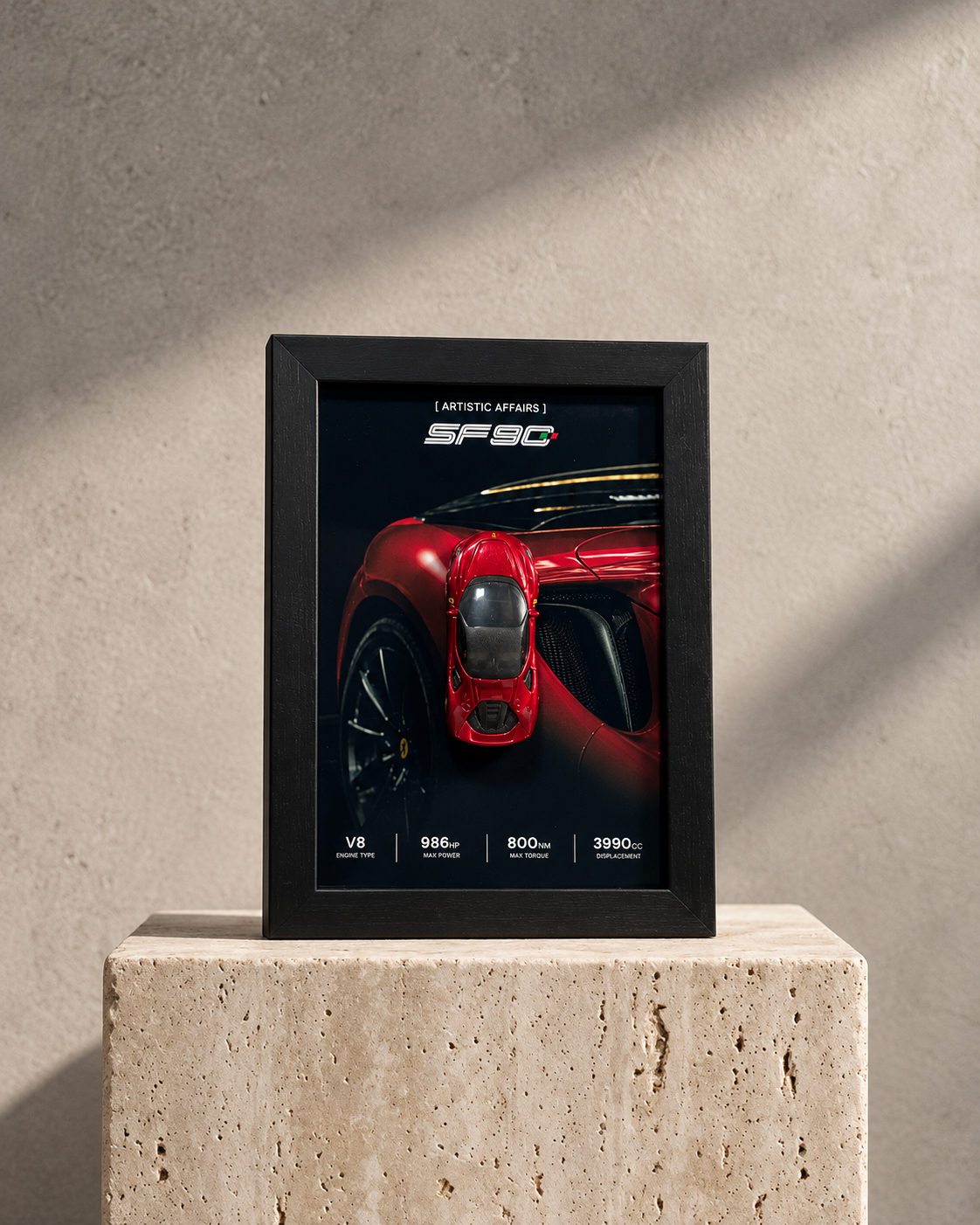 Limited Edition Ferrari SF90 3D car frame by Artistic Affairs, photo 7 of 7