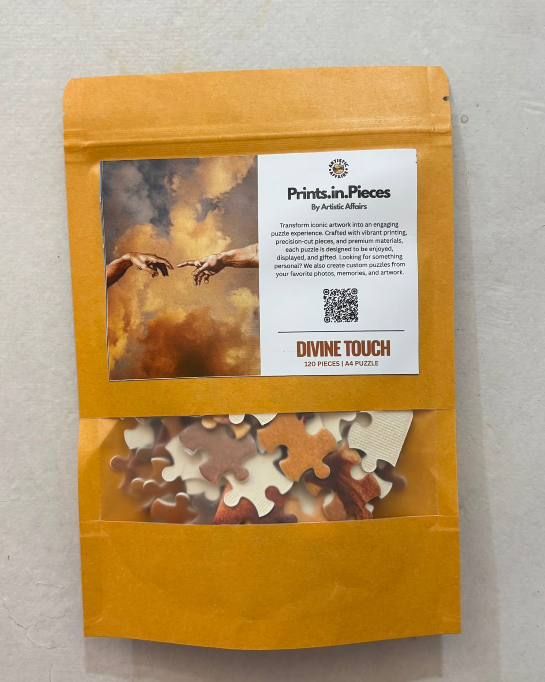 Divine Touch Creation of Adam Michelangelo fine art A4 120 piece jigsaw puzzle by Prints.in.Pieces Artistic Affairs India