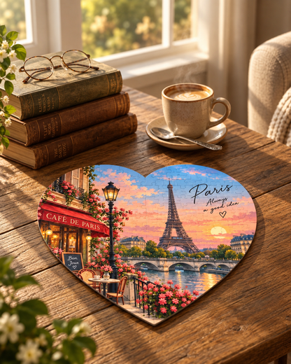 Paris Eiffel Tower Heart Shaped Puzzle