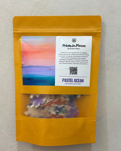 Pastel Ocean sunset seascape abstract art A4 120 piece jigsaw puzzle by Prints.in.Pieces Artistic Affairs India