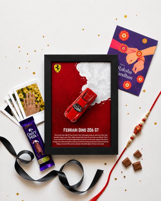 Ferrari Dino 206 GT 3D Car Frame Raksha Bandhan Hamper