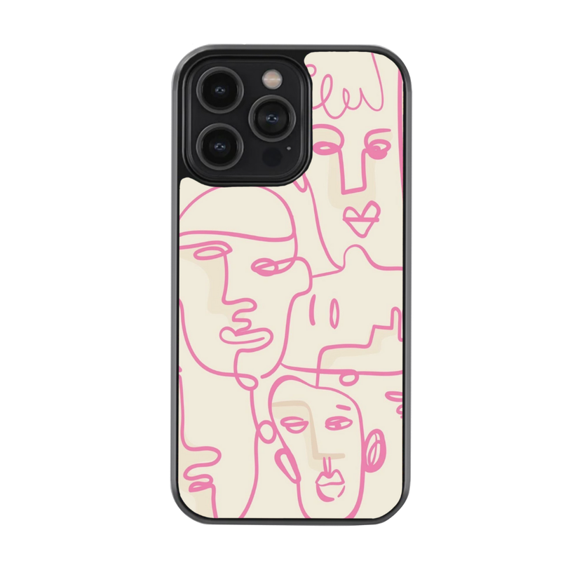 Pink Art Line Phone Case | Aesthetic iPhone Cover – Artistic Affairs