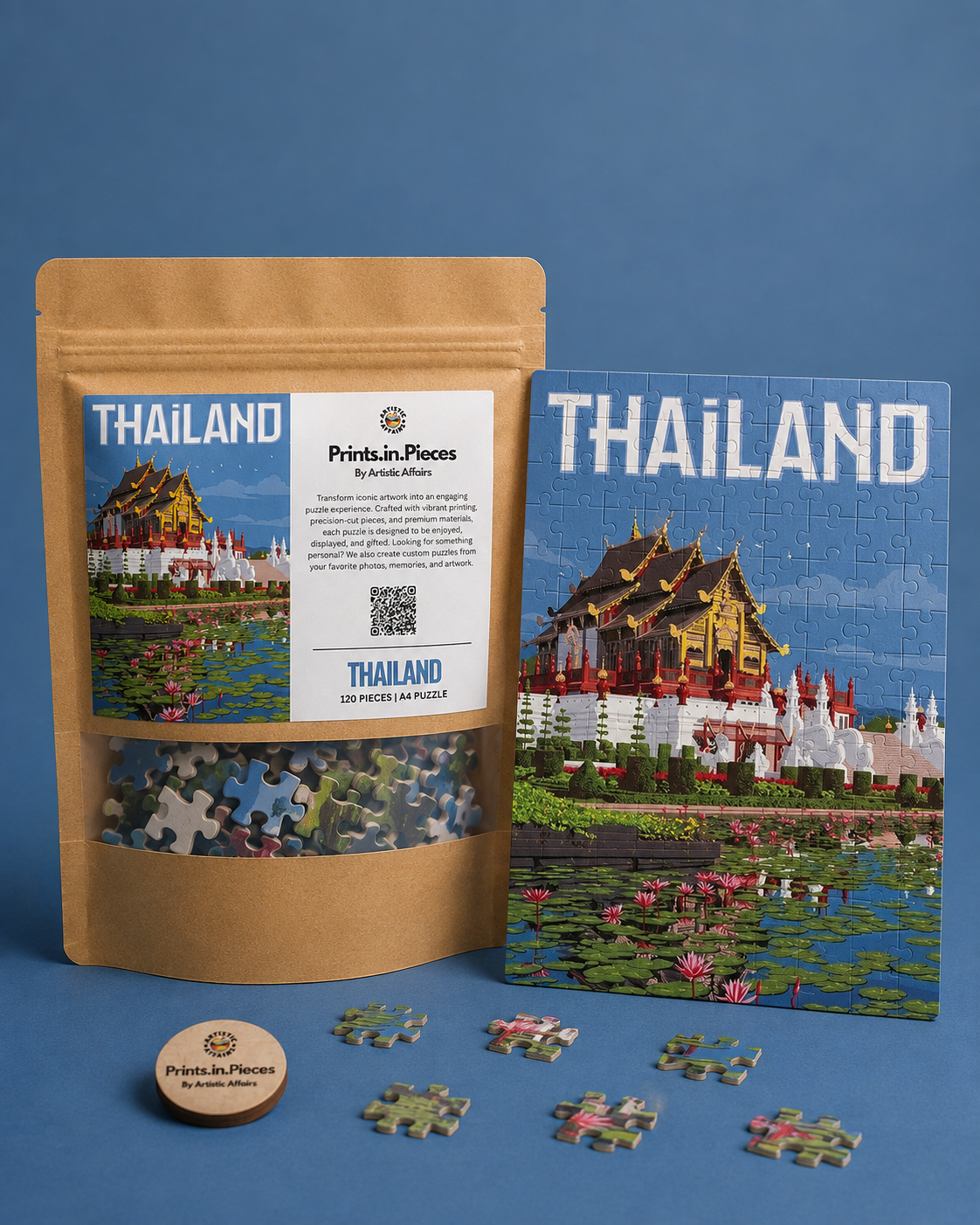 Thailand Puzzle | 120 Piece A4 Golden Temple Travel Jigsaw