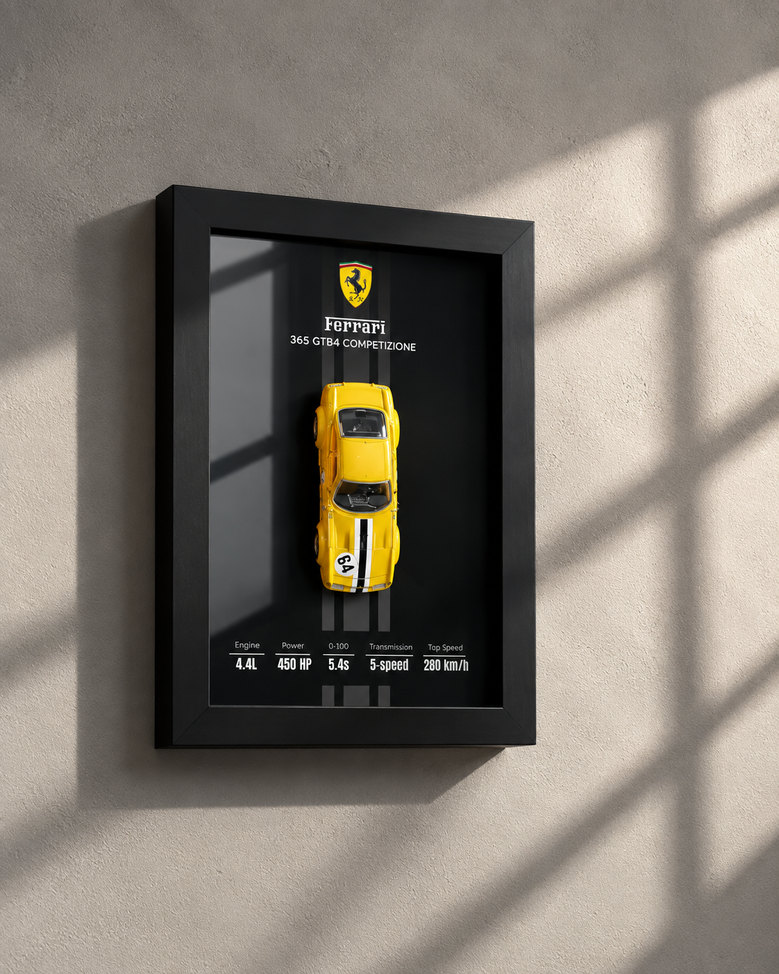 Ferrari 365 GTB/4 Competizione 3D car frame by Artistic Affairs, photo 2 of 4