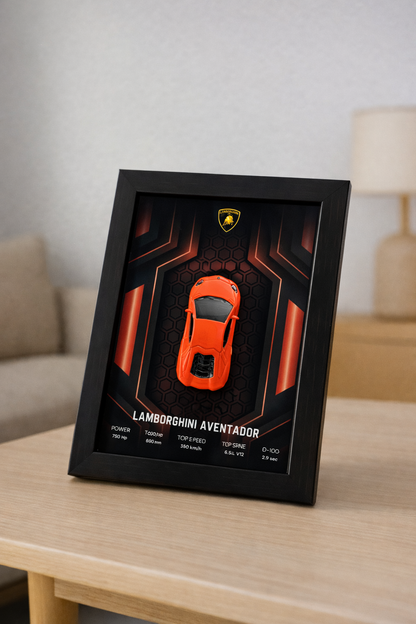 Lamborghini Aventador 3d Car Frame (orange)