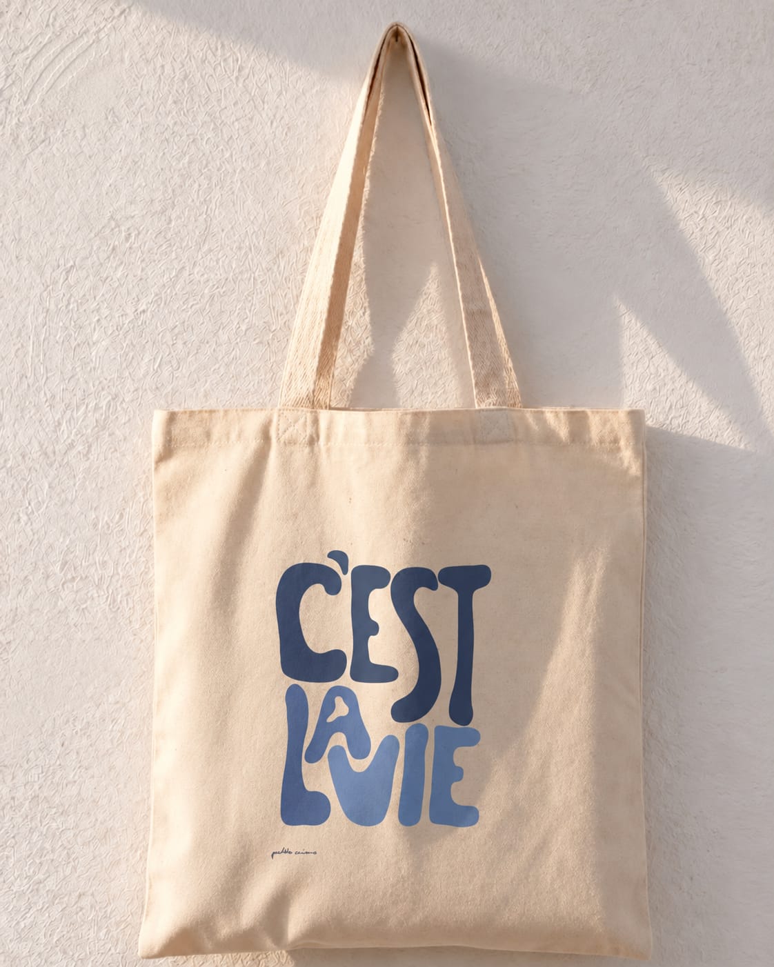 C'est La Vie Typography Tote Bag