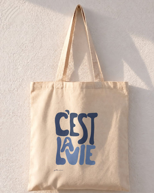 C'est La Vie Typography Tote Bag