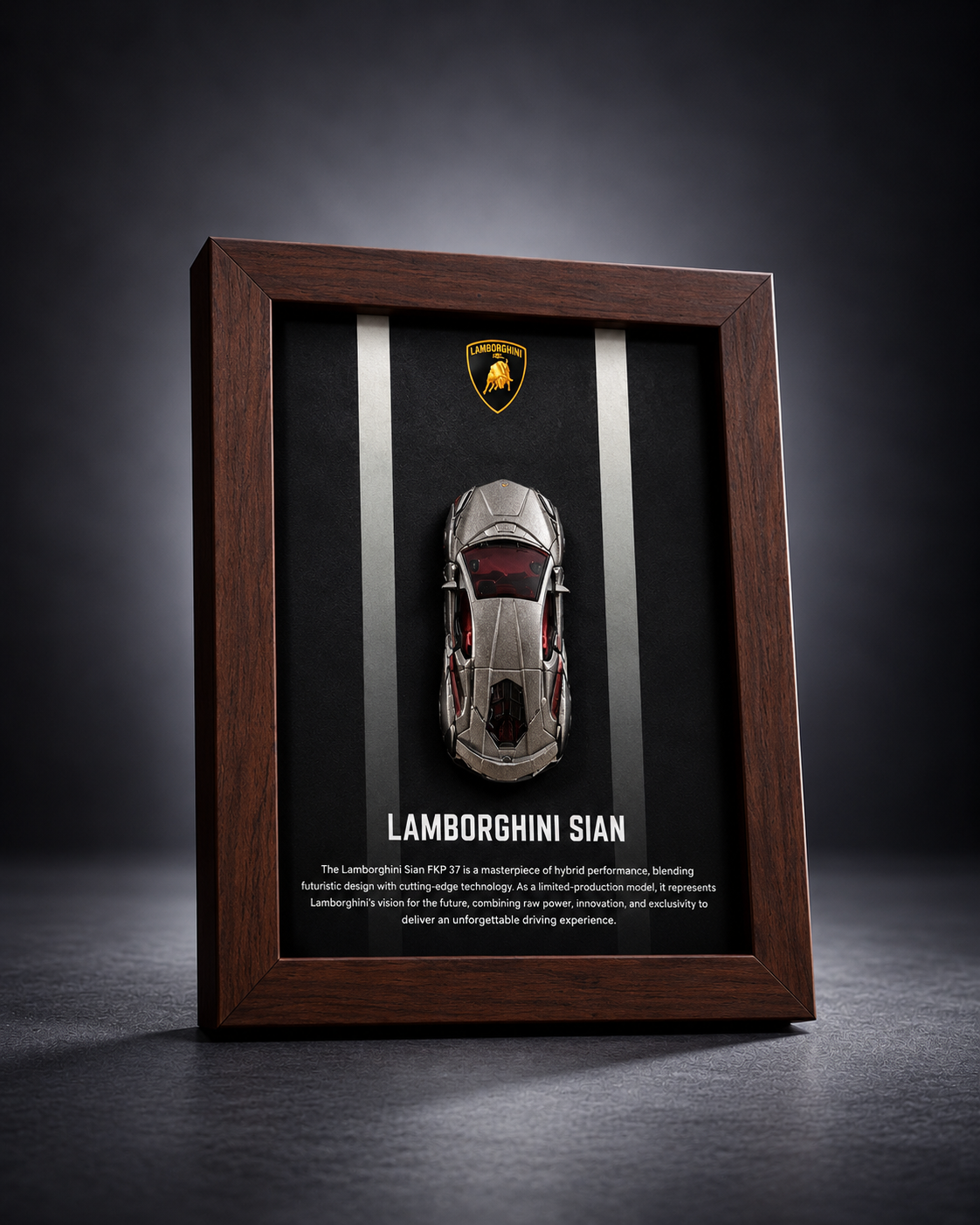 Lamborghini Sian 3D car frame with Hot Wheels diecast car by Artistic Affairs