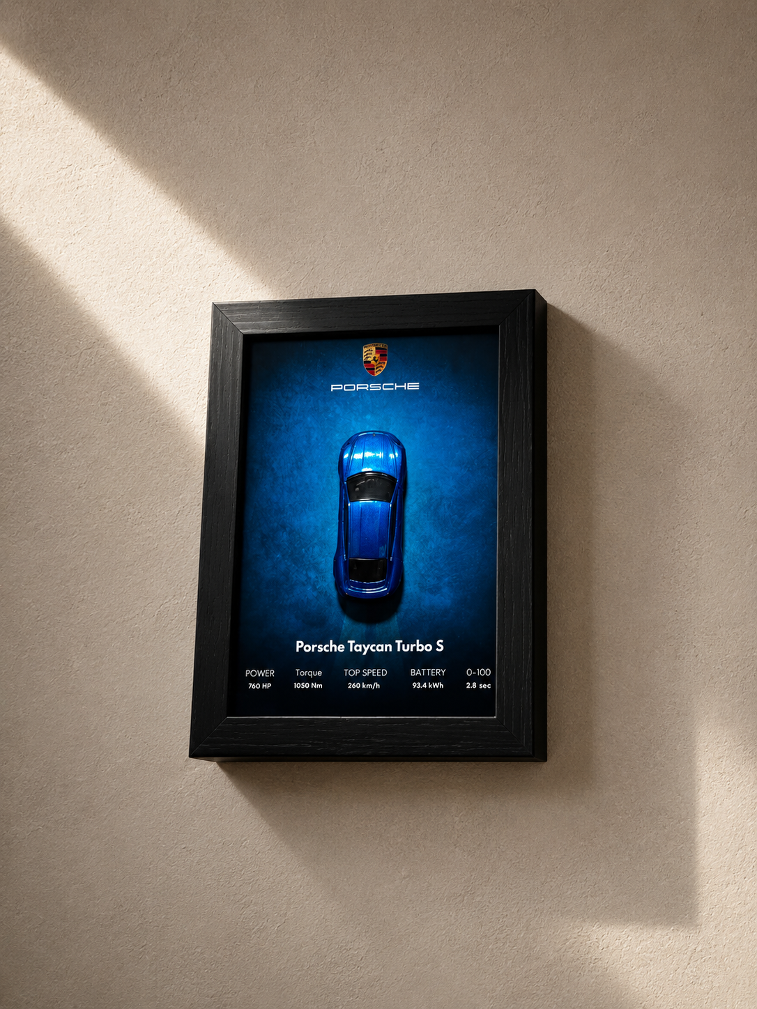 Porsche Taycan Turbo S 3D Car Frame Detachable Hot Wheels Diecast