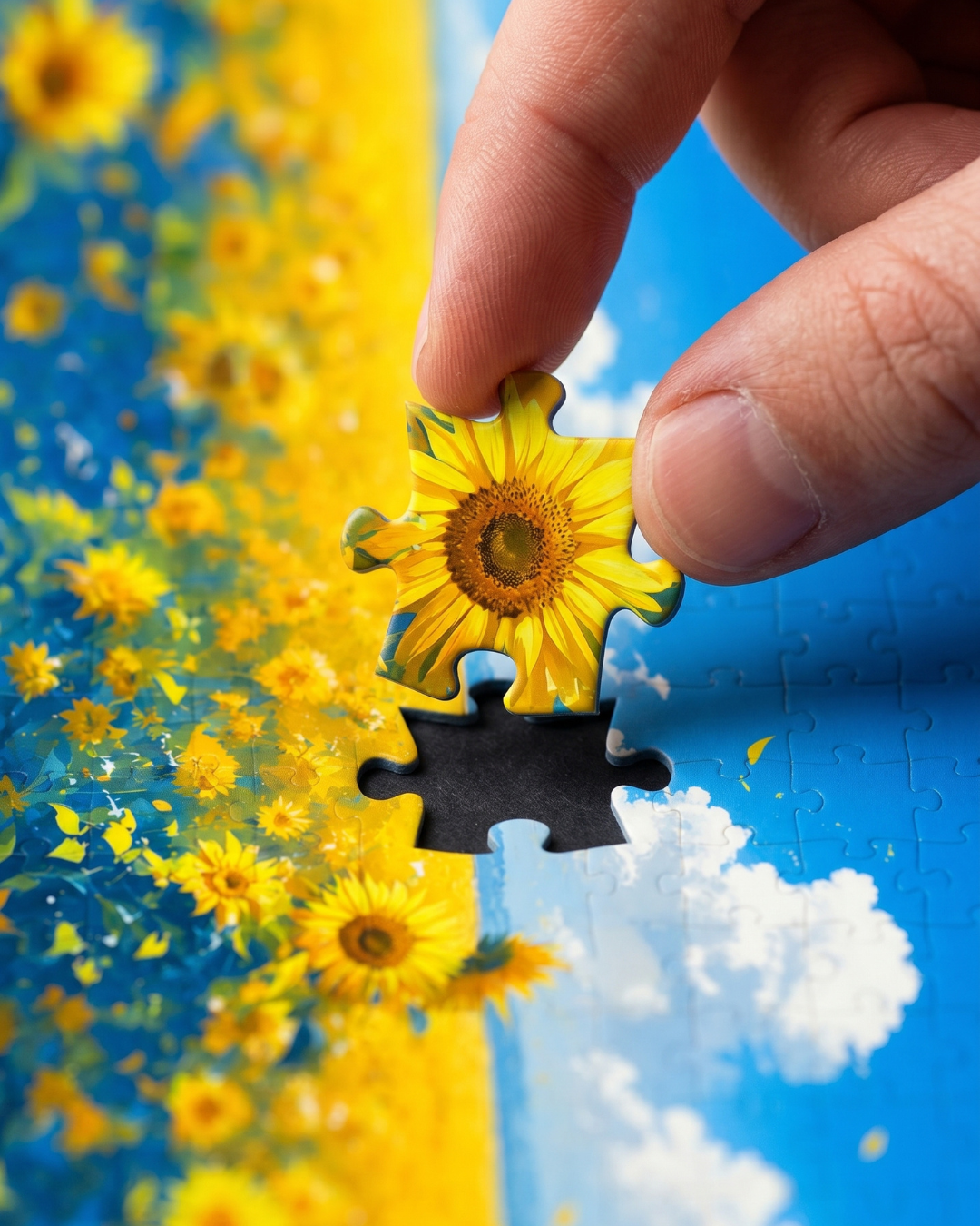Sunflower Field Art Puzzle (A4, 120 Pieces)