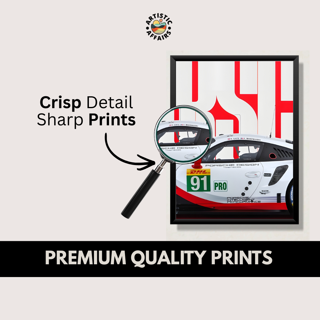 3 Piece A4 Car Poster Set Wall Art - Racing Car Prints India View 4 - Artistic Affairs