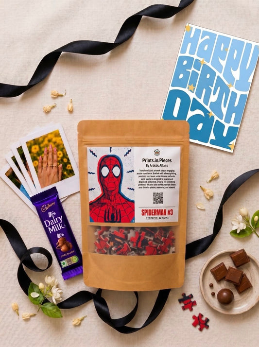 Superhero Sketch Art Birthday Puzzle Hamper