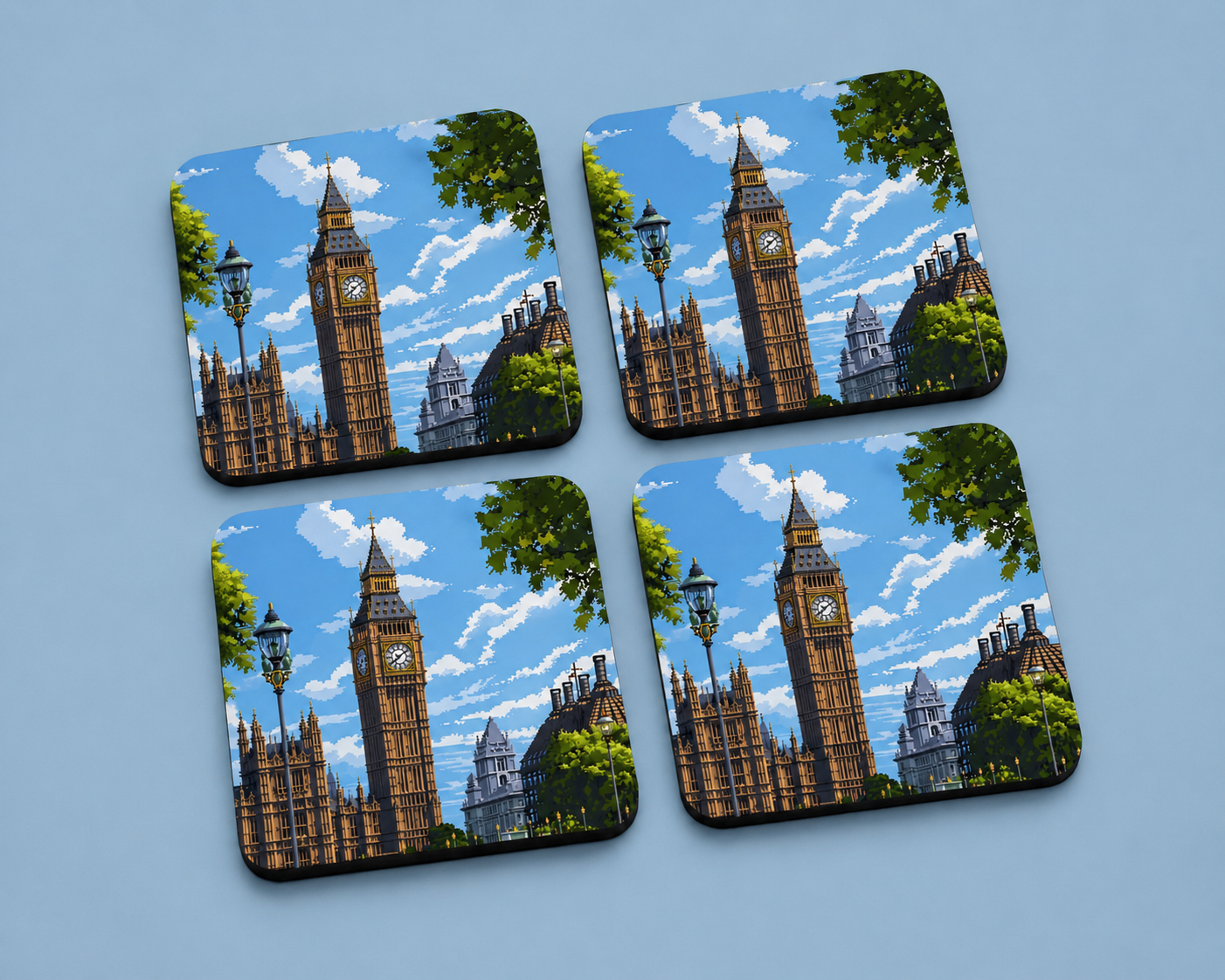 Big Ben London Illustration 10 x 10 cm drink coaster by Artistic Affairs