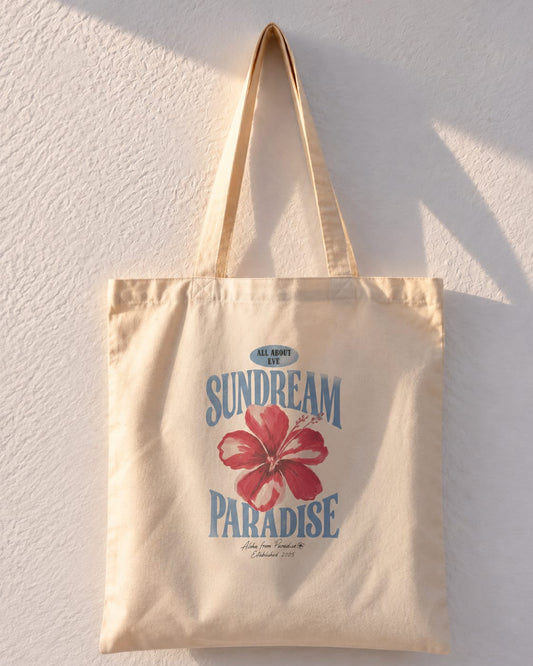 Sundream Paradise Floral Tropical Summer Tote Bag