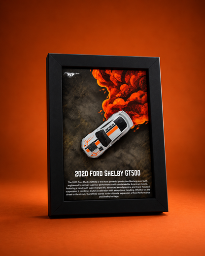 2020 Ford Shelby GT500 Orange Smoke 3D Hot Wheels car frame, main view