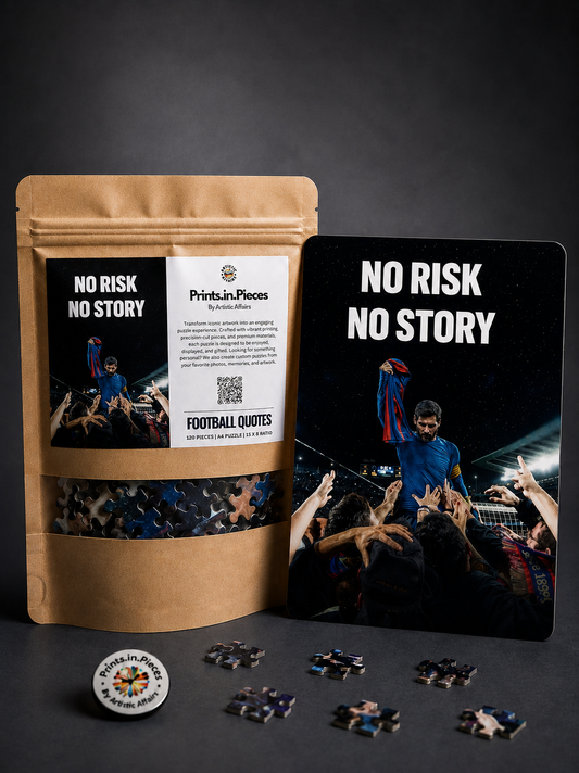 No Risk No Story Football Puzzle — 120 Piece Barcelona Art