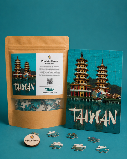 Taiwan Puzzle | 120 Piece A4 Dragon Tiger Pagoda Travel Jigsaw