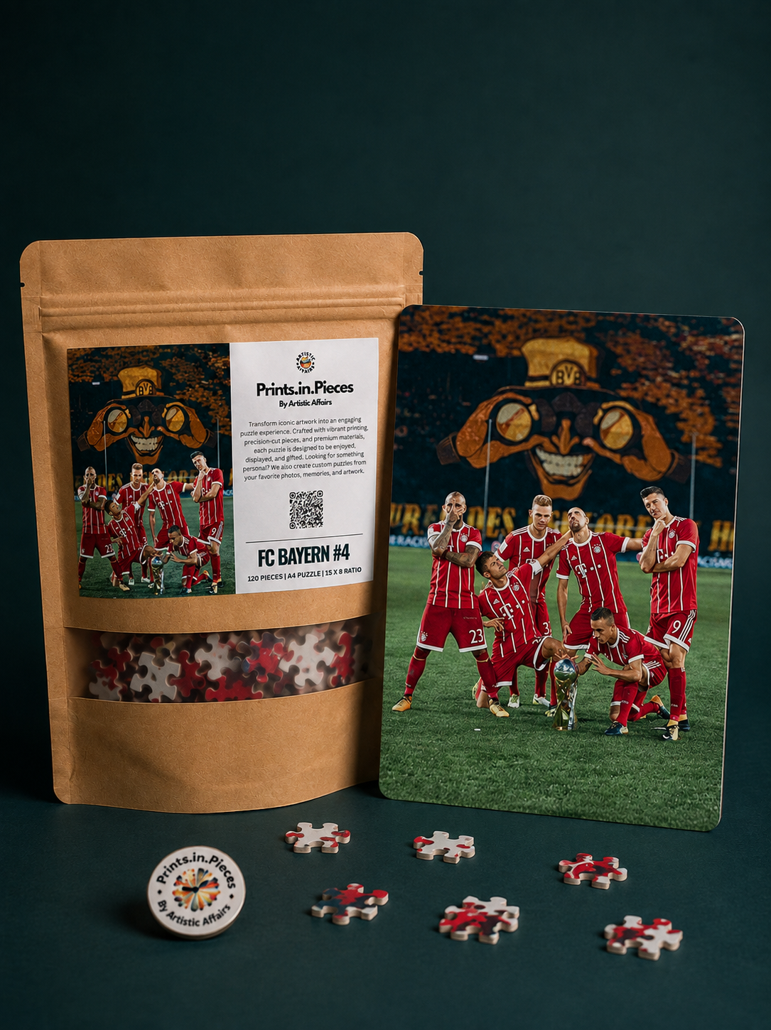 FC Bayern Munich Puzzle — 120 Piece Team Trophy Photo Art