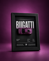 Bugatti EB110 3d Hotwheels Car Frame (purple)