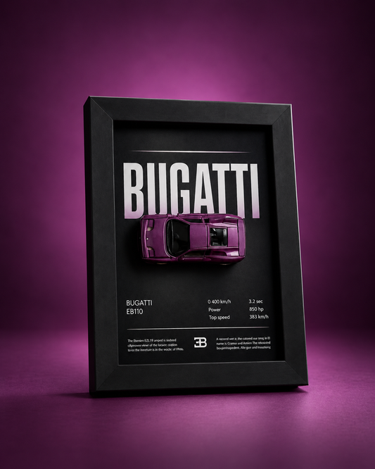 Bugatti EB110 3d Hotwheels Car Frame (purple)