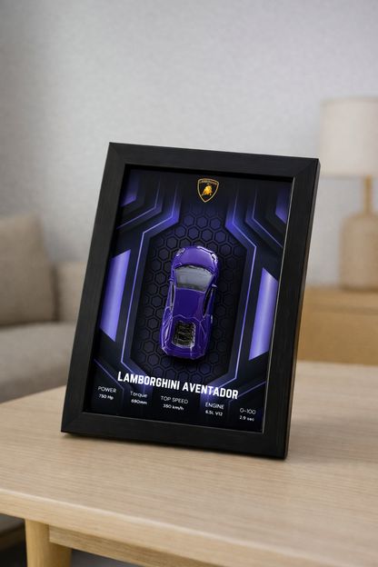 Lamborghini Aventador 3d Car Frame (purple)