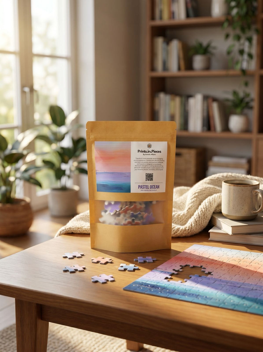 Pastel Ocean Puzzle — 120 Piece A4 Abstract Seascape Jigsaw