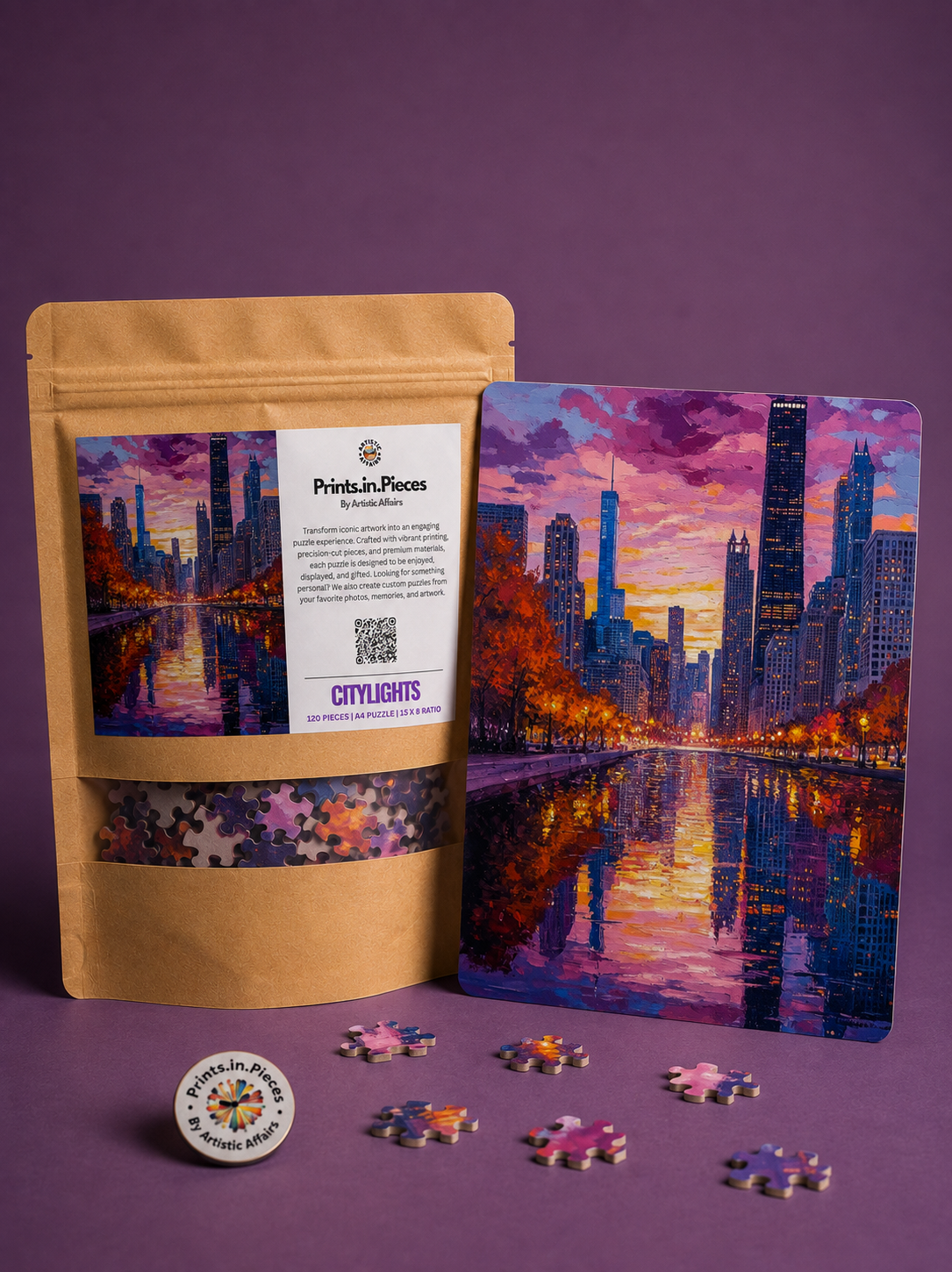 Citylights Puzzle – 120 Piece City Skyline Art Puzzle
