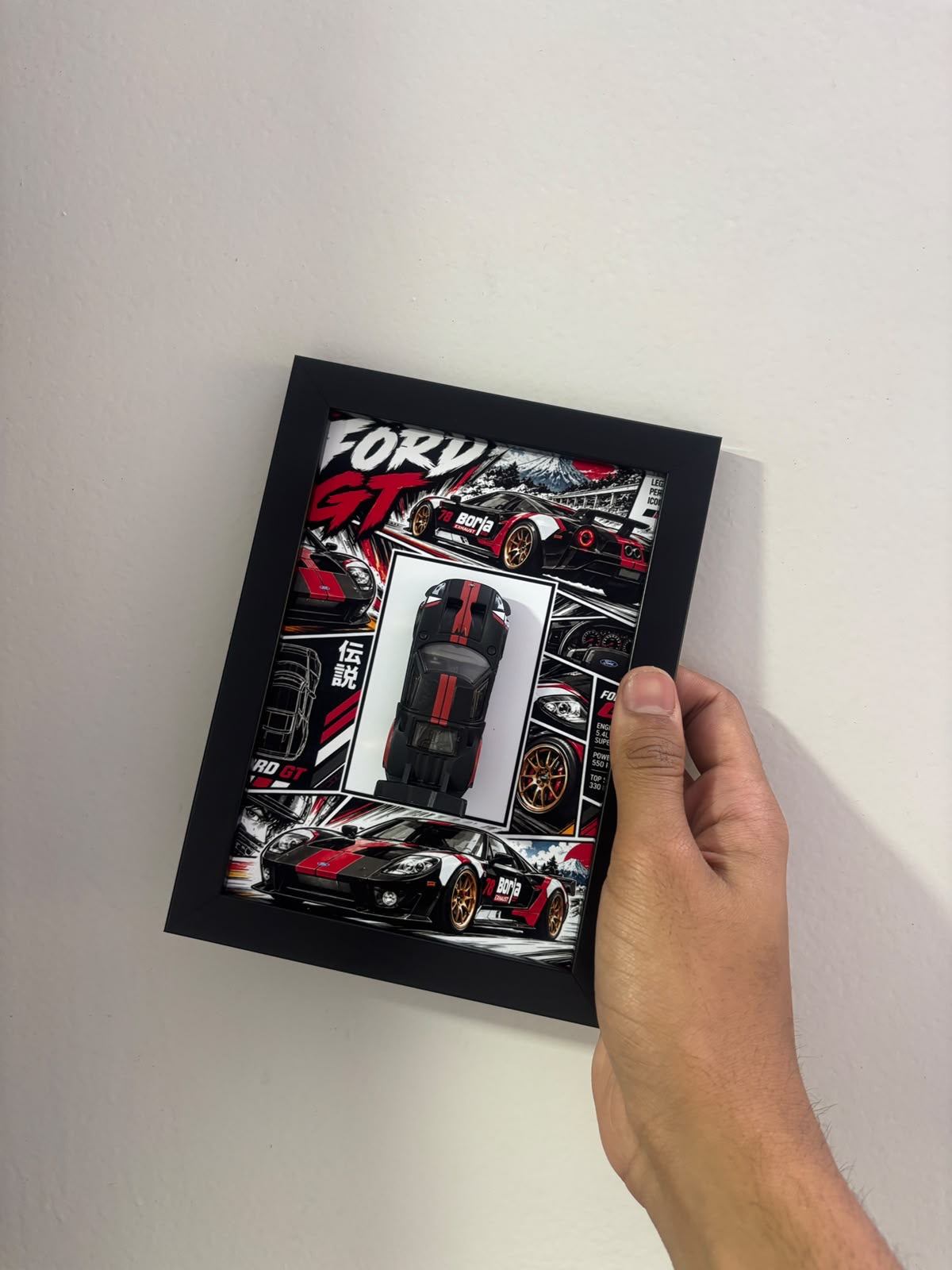 Ford GT diecast shadow box frame, view 3