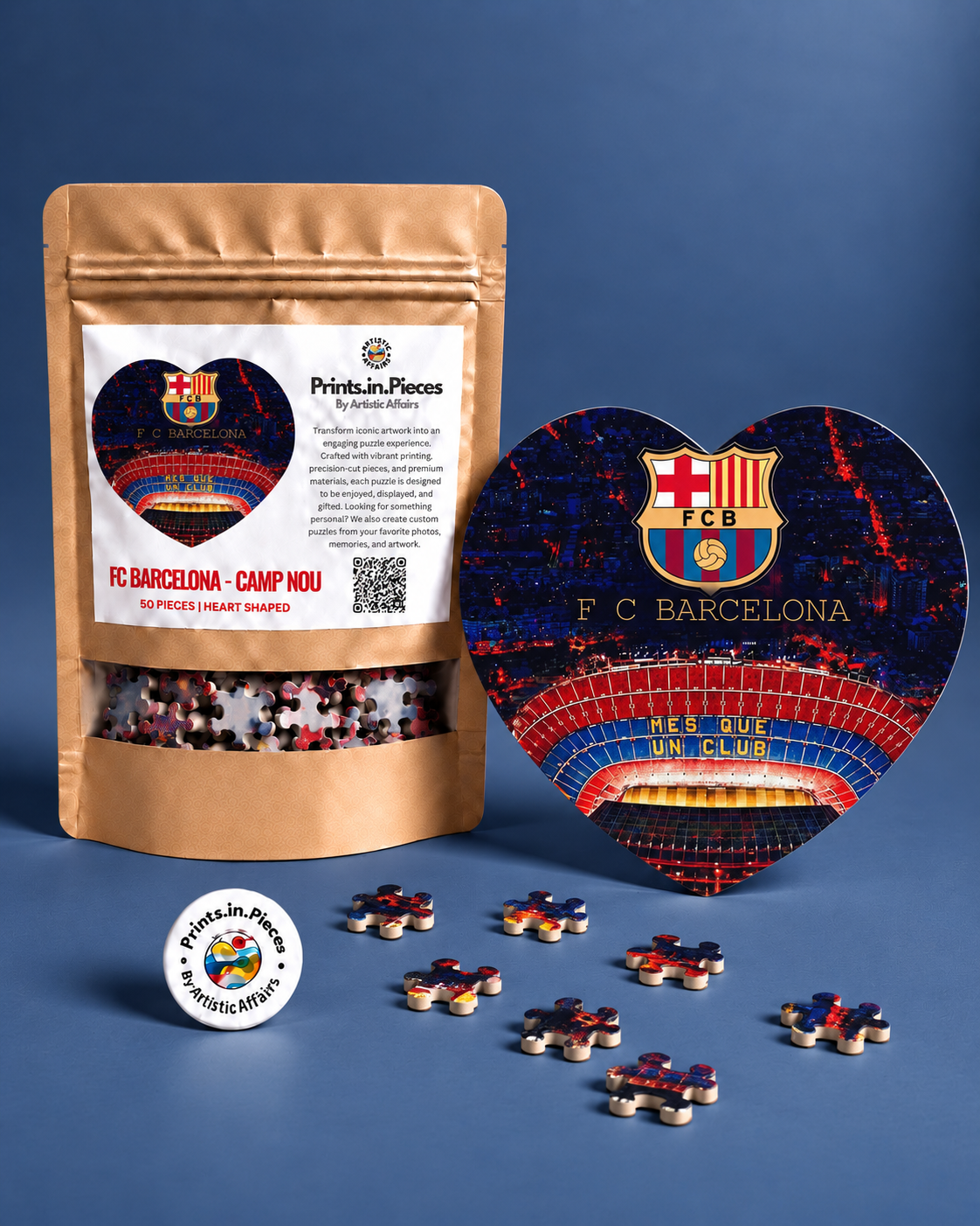FC Barcelona Camp Nou Heart-Shaped Puzzle