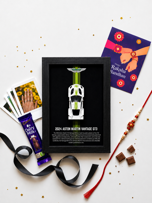 Aston Martin Vantage GT3 3D Car Frame Raksha Bandhan Hamper