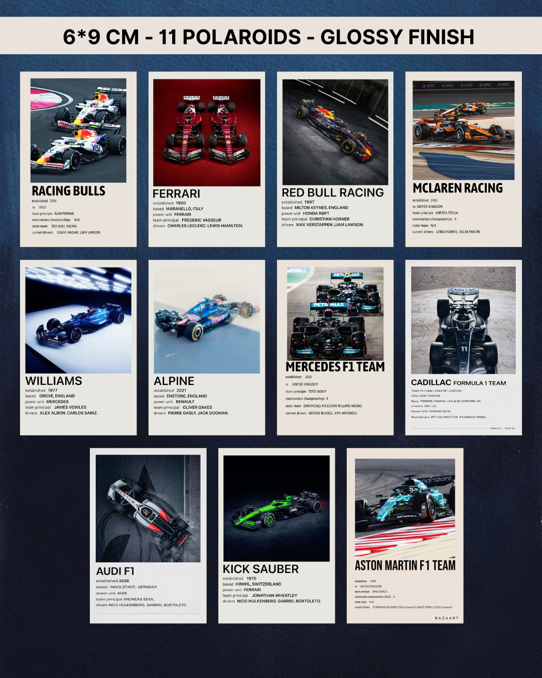 Formula 1 Polaroids Set (Pack of 11)