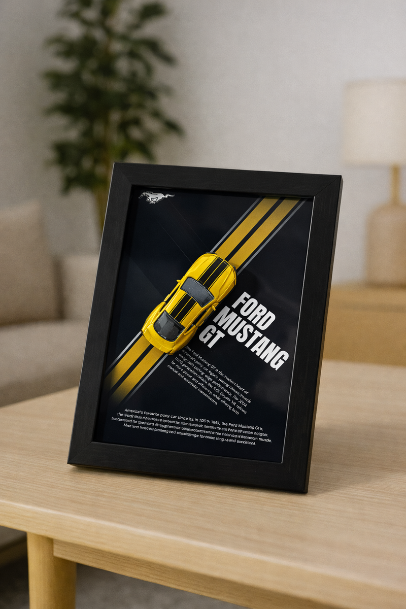 Mustang GT 3d Car Frame (Gold)