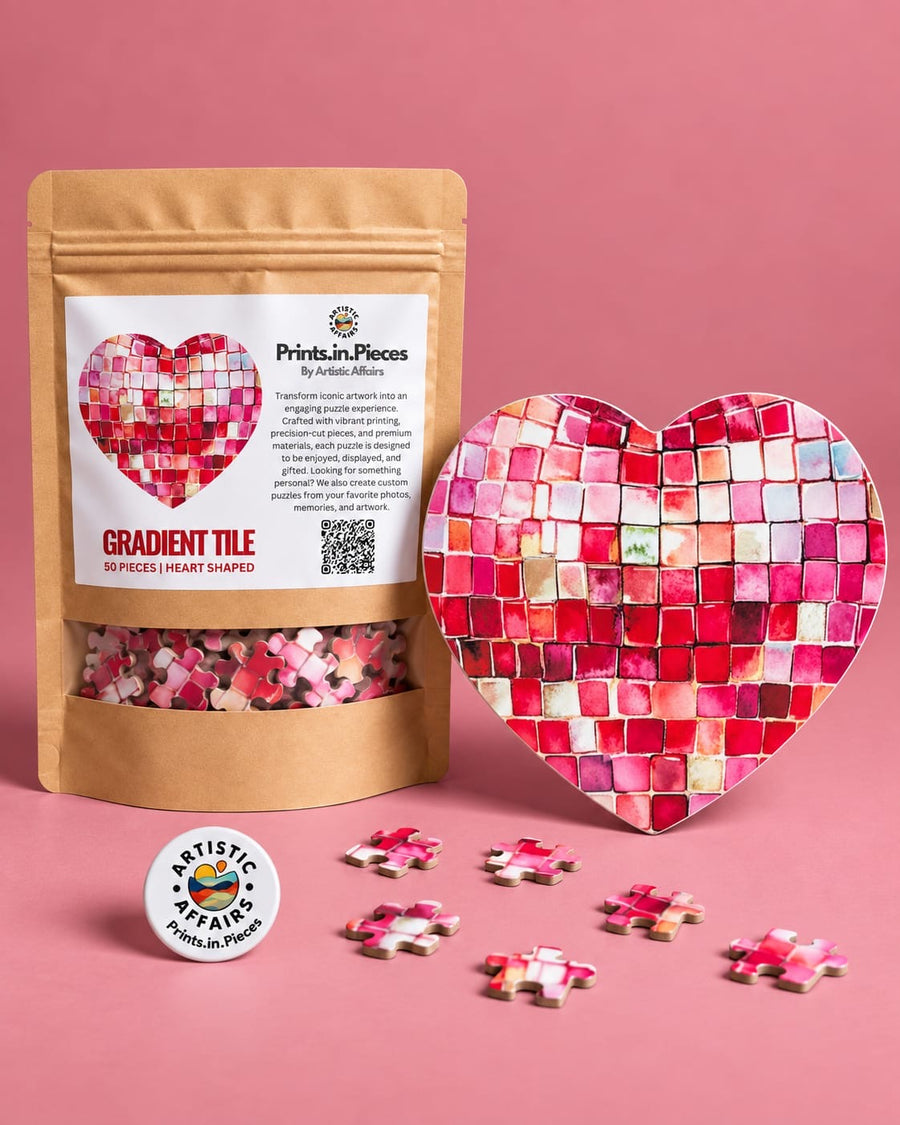 Gradient Tile Heart-Shaped Puzzle