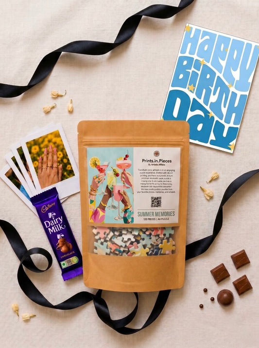 Summer Cocktail Art Birthday Puzzle Hamper