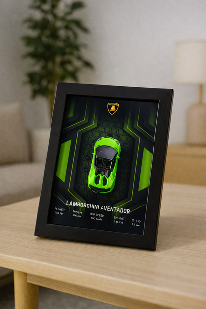 Lamborghini Aventador 3d Car Frame (green)