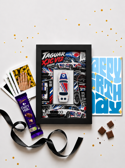 Jaguar XJC V12 Coupe White Birthday Frame Hamper