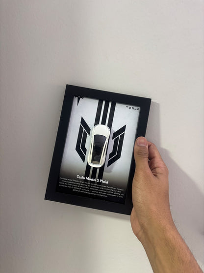 Tesla Model S Plaid diecast shadow box frame, view 3
