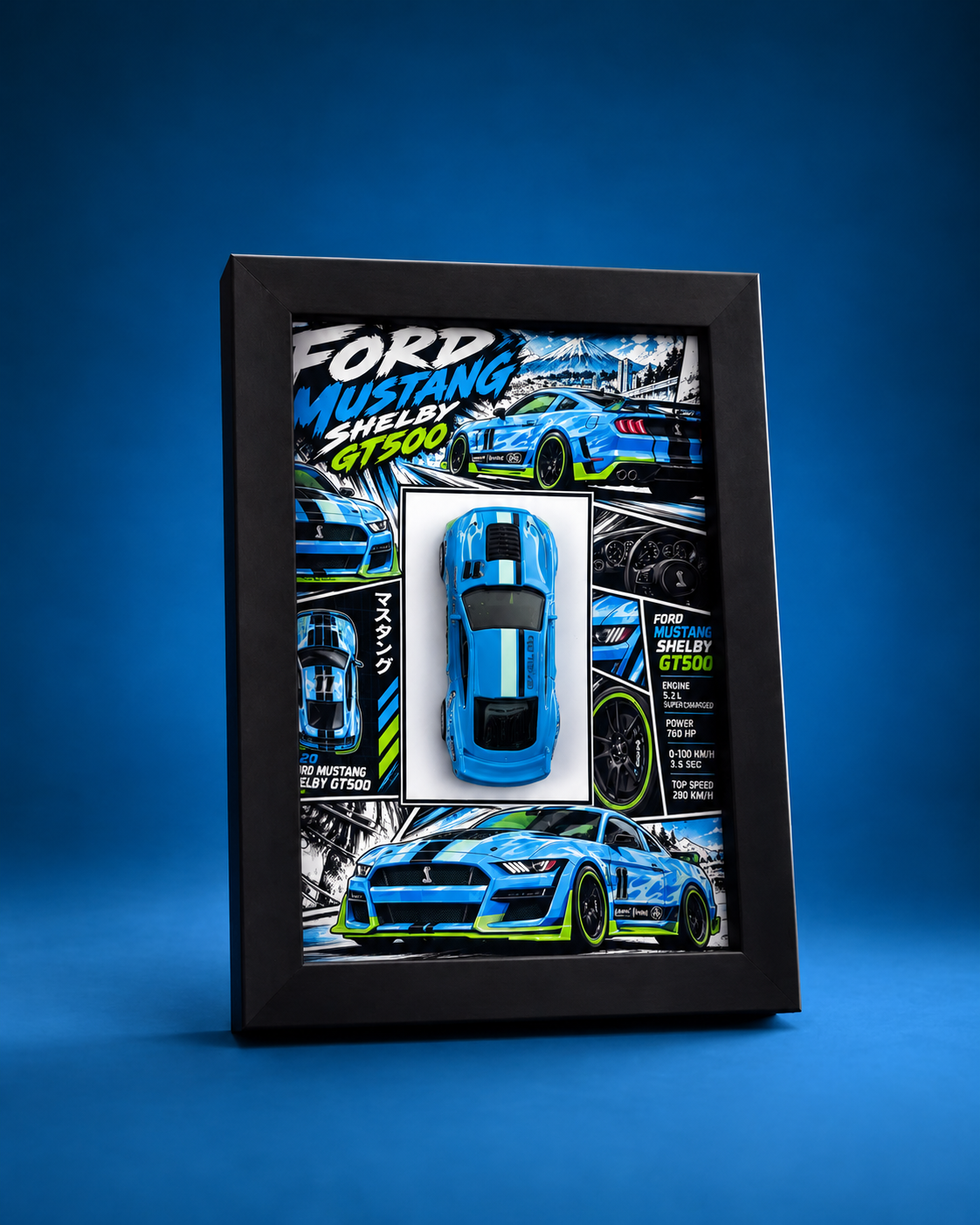 2020 Ford Mustang Shelby GT500 Manga 3D Car Frame(Manga Edition)
