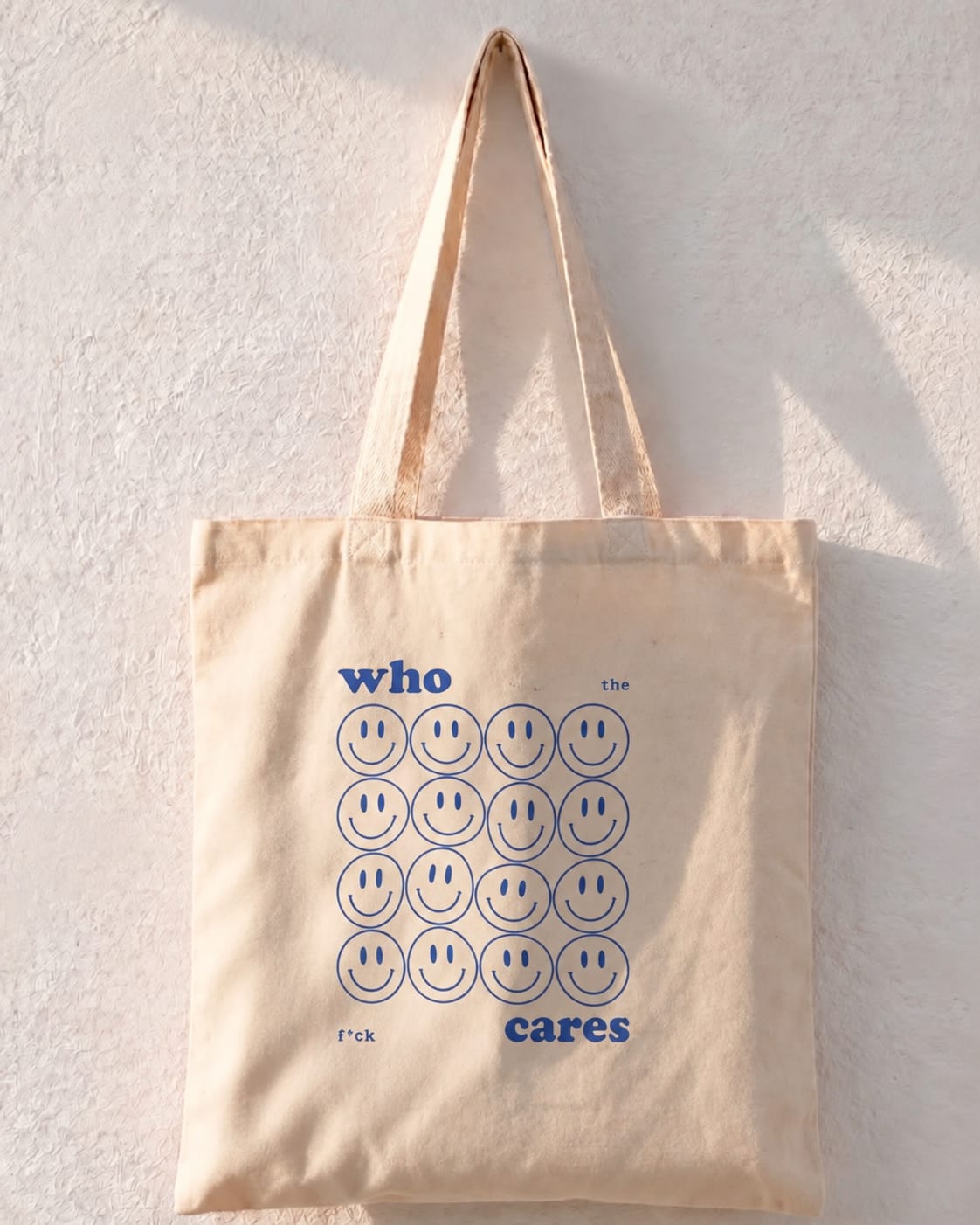 Who Cares Smiley Faces Tote Bag