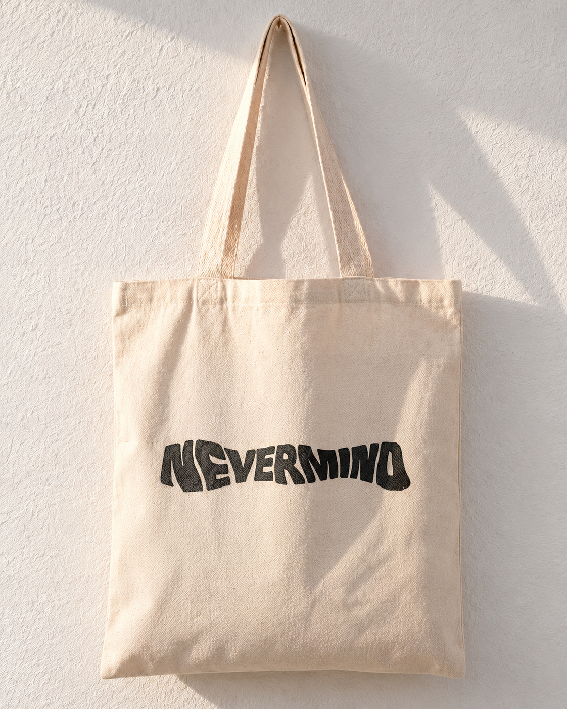 Nevermind Black Wavy Psychedelic Tote Bag