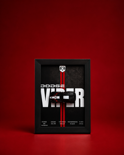 Dodge Viper 3D Car Frame Detachable Hot Wheels Diecast Wall Art