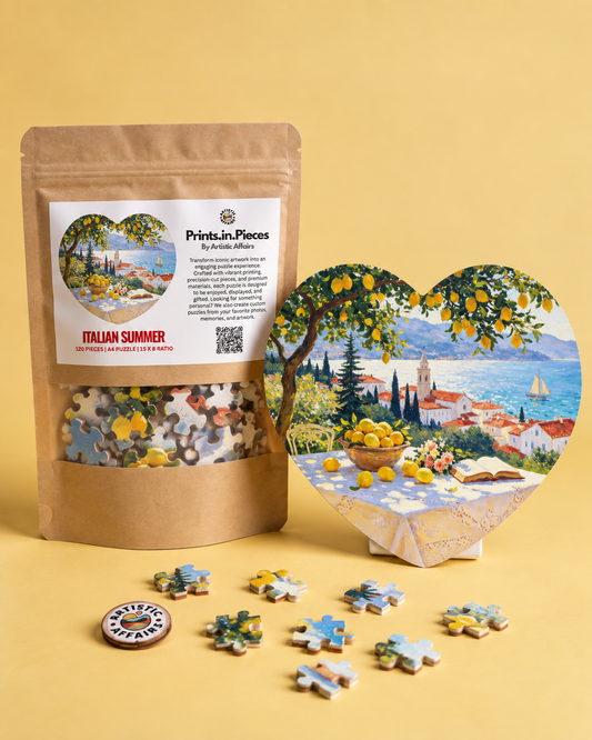 Italian Summer Lemon Coast Heart Shaped Puzzle